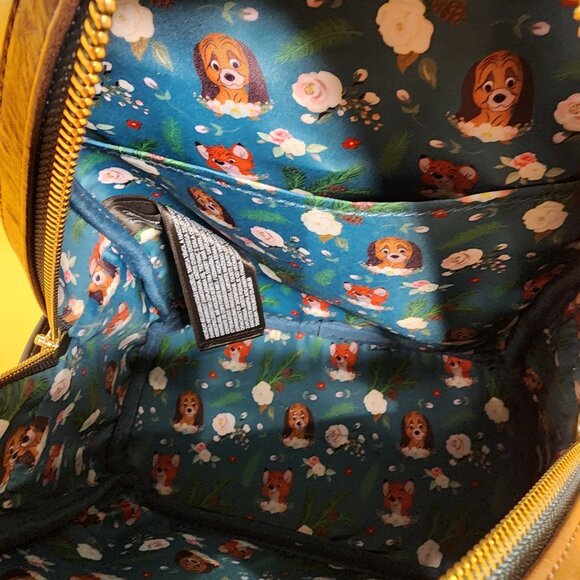 Loungefly Disney The Fox and The Hound Copper & Todd Floral Mini Backpack NEW - Picture 13 of 13